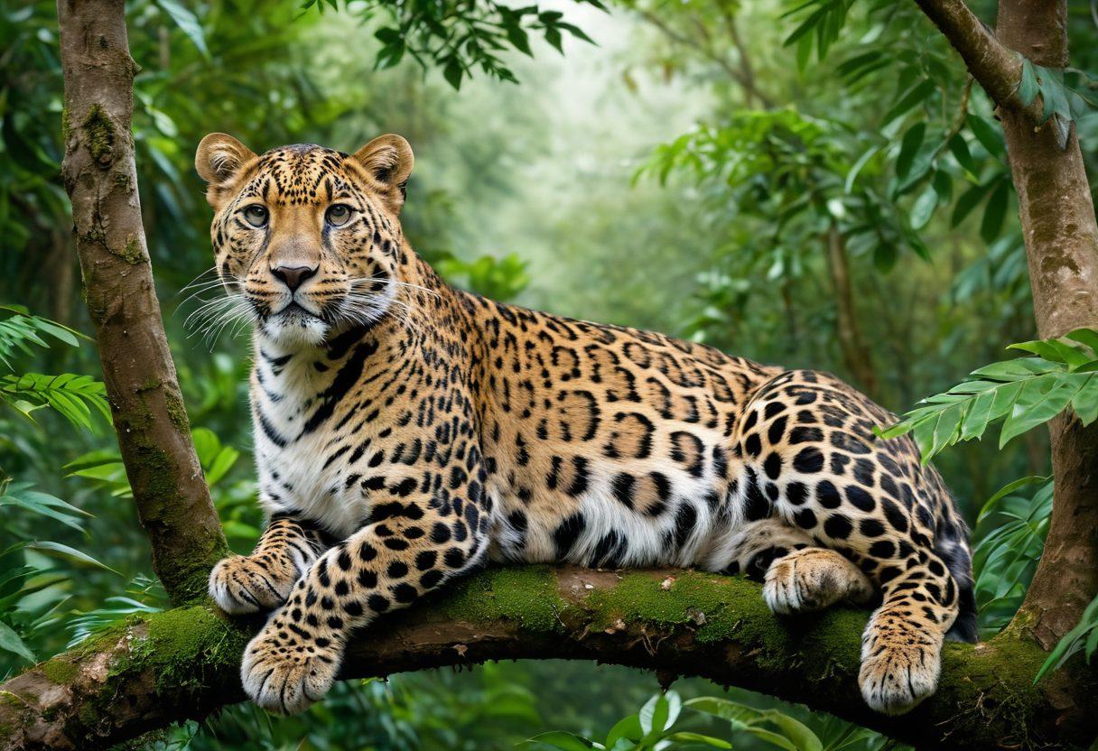 A majestic wildlife scene featuring endangered species such as the Amur Leopard and Sumatran Orangutan, surrounded by lush greenery symbolizing their natural habitat. Integrate elements like the IUCN Red List logo subtly in the background, and a globe illustrating global wildlife conservation efforts. The atmosphere should evoke a sense of urgency and hope, showcasing the importance of conservation. super-realistic. vibrant colors. nature-focused.